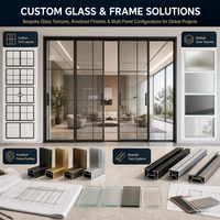 Fabricant de portes en verre à cadre fin en aluminium, cloison en verre trempé sur mesure pour bureau, hôtel, appartement