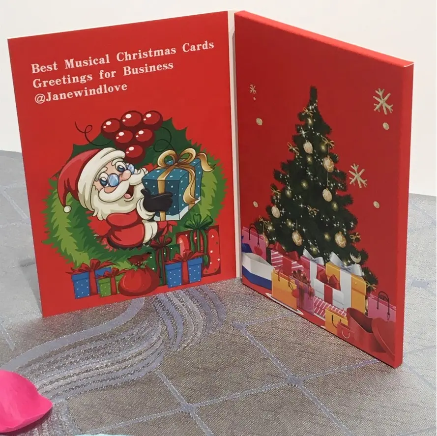 Christmas gift Cards paper music player Wedding Invitations Photo Video Voice Player Greeting Card digital card video brochure