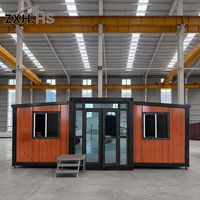 Annexes modernes pour jardin avec espace technique indépendant, maison préfabriquée en conteneur avec électricité solaire