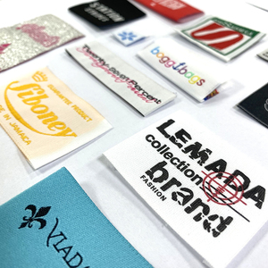 Etiqueta de algodón lavable con logotipo de marca privada personalizada de gran oferta, etiqueta tejida de tela de costura para ropa y bolsos - Product Image 4