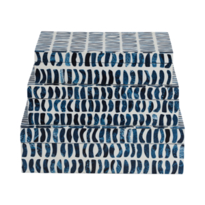 Set di Scatole Decorative Rettangolari in Legno con Intarsi, Contenitori Moderni in Resina per Gioielli, Ricordi e Arredamento Casa - Product Image 1
