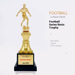 MVP แกะสลักถ้วยรางวัลฟุตบอลรางวัลลูกบอลทองที่กำหนดเองสำหรับผู้รักษาประตูที่โดดเด่น3D ถ้วยรางวัลเรซินเคลือบกันน้ำ - Product Image 6