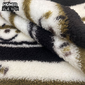 Terciopelo Faconne de doble cara, tela Sherpa de lana Polar de 320gsm con estampado de patrón colorido para juguete de peluche, ropa de casa, abrigo de invierno - Product Image 4