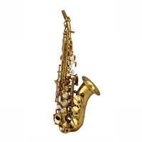 Saxophone soprano courbé Eastern Music SS106C, tonalité Bb, plaqué argent, laque dorée, clés dorées, pour performance de concert