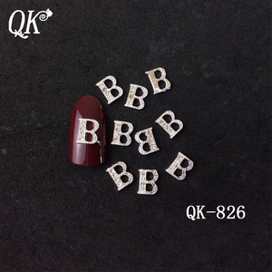 Nouvelles idées de produits populaires lettre ongles charmes Zircon anglais alliage ongles bijoux décoration <span class=keywords><strong>manucure</strong></span> 3d nail art - Product Image 5