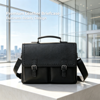 Sac à main de luxe multi-poches pour homme, sacoche souple en cuir de vachette véritable, sac à bandoulière vintage en cuir véritable, mallette d'affaires