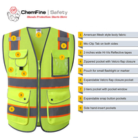 Logo personnalisé gilet réfléchissant multi-poches pour hommes gilet de sécurité jaune gilet de sécurité pour le travail routier gilet haute visibilité vêtements de sécurité
