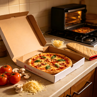 Boîte d'emballage pour pizza biodégradable écologique personnalisée OEM ODM d'usine, 6/7/8/9/10/12 pouces, boîte rigide en carton ondulé résistant à la graisse