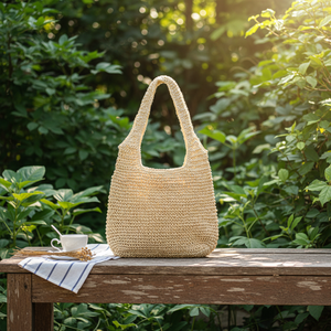 <span class=keywords><strong>Borsa</strong></span> Clutch Vintage Bohemio Extra Large per Donne con Chiusura a Cerniera, Fodera in Cotone, Materiale in Paglia, Colore <span class=keywords><strong>Fucsia</strong></span> - Product Image 1