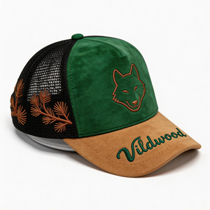 Gorra Trucker Personalizada de Fábrica con Logotipo Bordado en Gamuza, Visera de Malla y 5 Paneles - Product Image 2