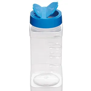 YiHai pot à épices en plastique 500ML récipient en plastique pour animaux de compagnie avec couvercle rabattable bouteille d'épices en plastique ronde herbes poudres assaisonnement Shaker