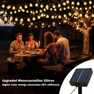 Guirlande lumineuse <span class=keywords><strong>solaire</strong></span> extérieure à 50 LED, lumières de fée à bulles, étanches, guirlande de Noël IP44, boules de cristal à bulles pour extérieur - Product Image 2