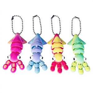 2026 Porte-clés et pendentif de sac en forme de calmar/théia mignon imprimé en 3D, figurine animale réaliste, cadeau transfrontalier pour la maternité - Product Image 2