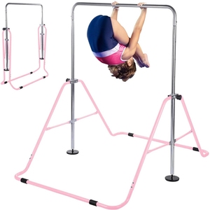 HOMCOM Barre de gymnastique pour enfants, barre horizontale pliable à
