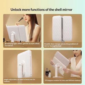 Height Adjustable LED <b>Vanity</b> <b>Mirror</b> Tri Fold Makeup <b>Mirror</b> with Multi Angle 3 Color <b>Lights</b> - Product Image 5