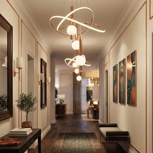 Lustre de plafond noir nordique moderne à LED pour îlot de cuisine, salle à manger, salon, lustres et suspensions - Product Image 2