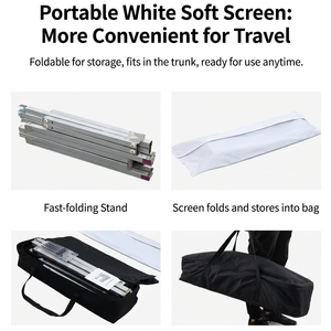 Pantalla de Proyección Portátil Plegable Rápida con Soporte 16:9 HD, Pantalla de Cine Plegable sin Arrugas para Interiores y Exteriores - Product Image 6