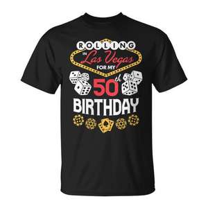 T-shirt pour la célébration du 50e anniversaire - Rolling in Las Vegas pour les célébrations et les escapades - Product Image 1