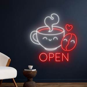 Insegna luminosa al Neon personalizzata per Coffee <span class=keywords><strong>Shop</strong></span> e ristorante luce colorata AC/DC trasformatore di alimentazione - Product Image 3