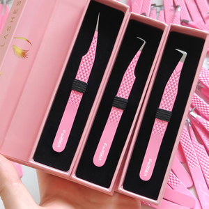 แหนบต่อขนตาปลายเพชร 90 องศา พร้อมโลโก้ส่วนตัว แหนบต่อขนตาแบบโค้ง แหนบต่อขนตาแบบวอลลุ่ม ชุดแหนบต่อขนตา - Product Image 6