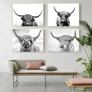 Pósteres e impresiones <span class=keywords><strong>de</strong></span> <span class=keywords><strong>animales</strong></span> <span class=keywords><strong>salvajes</strong></span>, <span class=keywords><strong>Cuadros</strong></span>, cuadro <span class=keywords><strong>de</strong></span> Arte <span class=keywords><strong>de</strong></span> pared para decoración para sala <span class=keywords><strong>de</strong></span> estar, pintura en lienzo <span class=keywords><strong>de</strong></span> vaca <span class=keywords><strong>de</strong></span> montaña Yak en blanco y negro - Product Image 2