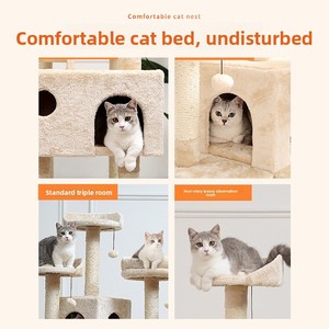 Tour pour chat multi-niveaux extra large avec lit douillet intégré et poteaux à gratter en sisal durables pour chats actifs - Product Image 4