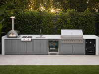 Cuisine barbecue extérieure  et station de grill pour villas Four électrique encastré sur mesure et gril en acier inoxydable