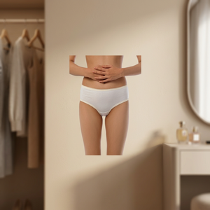 Shorts menstruels confortables et respirants en coton et élasthanne avec dentelle ailée, écologiques, pour le yoga et les règles, pour femmes - Product Image 5