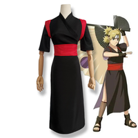 Anime Temari Cosplay Kostüm Anime Schwarz-Rotes Kimono-Kleid für Halloween-Party Cosplay-Outfit