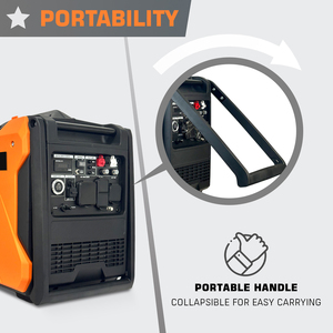 7.5kW Air Cooled <b>Gas</b> <b>Generator</b> Remote Start 10 Hour Runtime for Emergency Use HS6250isE Dual Voltage 110V and 230V Output for - Product Image 3