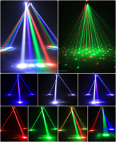 Projecteur LED professionnel 80W à six bras avec laser RGBW à 3 motifs de faisceau, stroboscope et contrôle DMX512 pour éclairage DJ