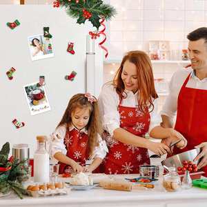 Aimants de réfrigérateur modernes en résine écologique en forme de chaussette de Noël, emballage individuel, compatibles lave-vaisselle, pour tableau blanc magnétique - Product Image 4