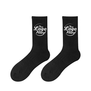 Wholesale OEM Trendy Men's Youth Crew <b>Socks</b> <b>Soft</b> Combed Cotton Breathable Shaped Fit Custom Logo Solid Color Design - Product Image 5