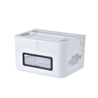 Caja de almacenamiento de escritorio portátil y Flexible para Cable, enrutador inalámbrico WIFI, organizador de cables de plástico y Metal con enchufe desmontable