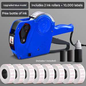 Étiqueteuse numérique portable, pistolet d'étiquetage, étiqueteuse de <span class=keywords><strong>prix</strong></span>, étiquetage avec rouleau d'encre de rechange, 8 chiffres pour les magasins de détail - Product Image 2