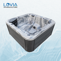 Spa hydro-air autoportant carré pour 5 personnes, idéal pour jardin et terrasse, directement du fabricant
