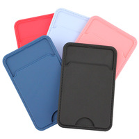 Porte-cartes de téléphone portable en cuir PU avec logo personnalisé, autocollant, porte-identité, poche arrière pour téléphone portable, accessoire promotionnel
