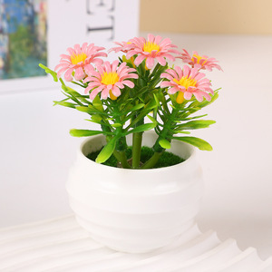 Plante artificielle en pot, mini tournesol, 6 pièces, décoration de bureau colorée, utilisation à la maison ou au bureau - Product Image 2
