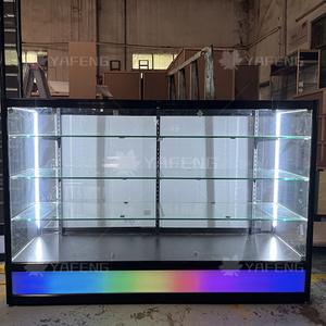 Thiết kế mới 6ft kính hiển thị Showcase với chạy ánh sáng khung nhôm tầng thường vụ hiển thị quầy khói cửa hàng hiển thị trường hợp - Product Image 1