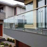 Escalier de balcon intérieur et extérieur 304 Garde-corps en acier inoxydable 316 Balustrade en verre