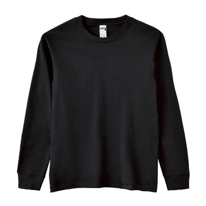 Camisetas de Manga Larga para Hombre, 100% Algodón, 205g, Color Negro Sólido, Anti-Pilling, Anti-Arrugas, Secado Rápido, Cuello Redondo, Venta al Por Mayor - Product Image 2