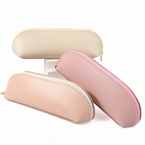 Grande trousse de toilette en cuir PU avec fermeture éclair, organiseur de pinceaux de maquillage, étui à crayons imperméable, pochette de voyage portable - Product Image 1