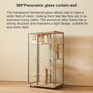 Villa pour chat de luxe personnalisée, écologique, en bois massif, imperméable et respirante, pour salon - Product Image 2