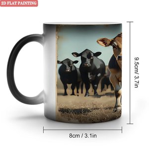 Taza de Cerámica Negra Esmerilada de 11 oz, Taza Sensible al Calor que Cambia de Color, para Oficina, Despensa, Almacenamiento Estándar - Product Image 1