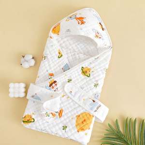 Quick-Dry Coral Hooded Bath Towel for Kids 100% Cotton Woven Cartoon <b>Blanket</b> for Children's Bathing - Product Image 2