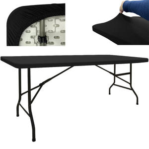 Einfarbige, rechteckige Tischdecke, individuell anpassbar, 4ft, 6ft, 8ft Spandex-Tischbezüge für Hochzeiten, Partys und Events - Product Image 4