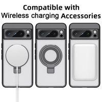 Accesorios para Teléfono, Funda Metálica Transparente 2 en 1 con Carga Inalámbrica, a Prueba de Golpes, con Parte Trasera Magnética para Google Pixel 8 Pro