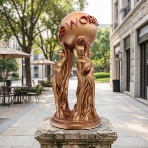 Il mondo della statua in bronzo a grandezza naturale intagliato a mano a buon mercato all'ingrosso personalizzato è il tuo artigianato in metallo per la fusione della tecnica di decorazione domestica - Product Image 3