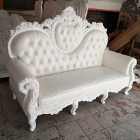 Chaise de trône royale européenne élégante à deux places, canapé pour reine