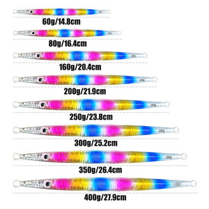 Bateau d'eau salée pêche à la traîne leurre 60g-400g 80g 120g 150g 200g vitesse rapide plomb gabarit jigging leurre pêche en mer métal gabarits verticaux - Product Image 2